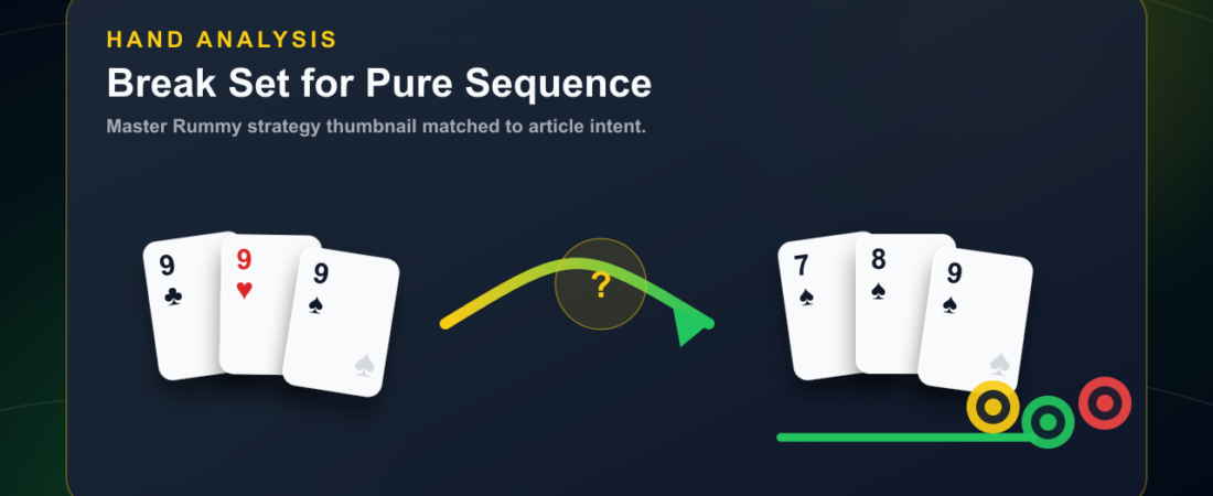 Rummy Hand Analysis: When to Break a Set for a Pure Sequence