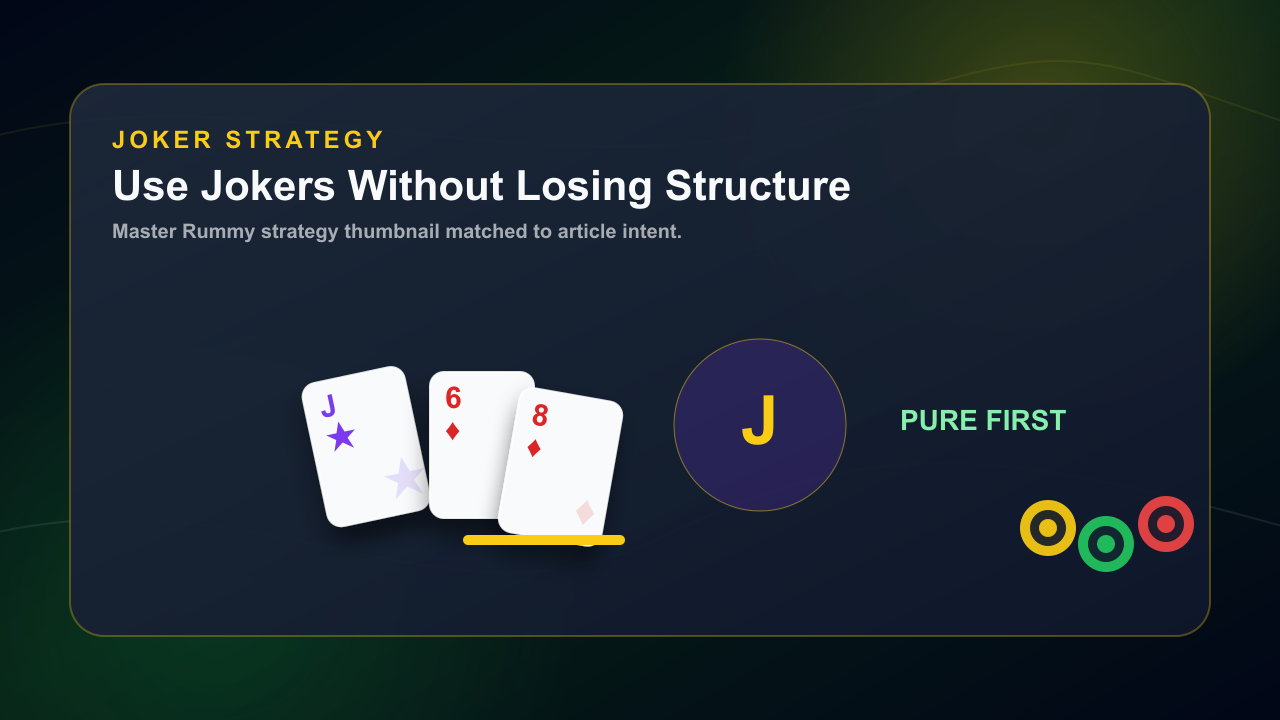 Indian Rummy Joker management thumbnail with Joker bridge and pure sequence reminder